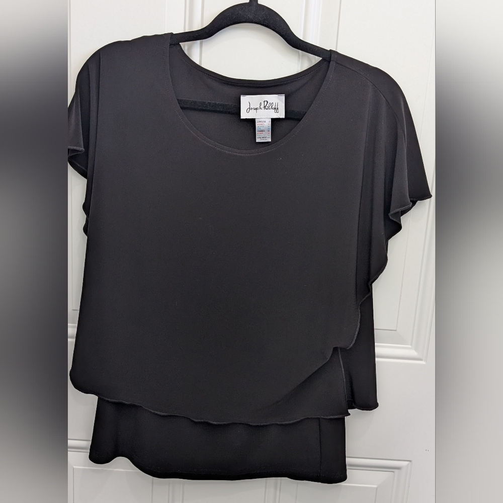 Joseph Ribkoff Black Asymmetrical Blouse